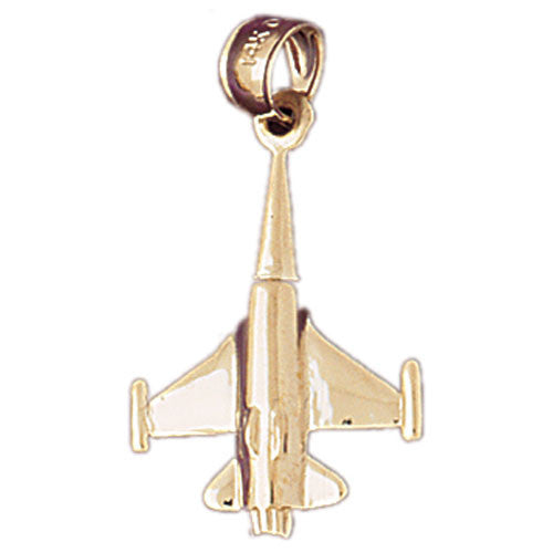 14K GOLD CHARM - MILITARY PLANE #4485