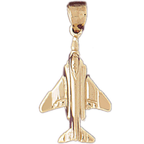 14K GOLD CHARM - MILITARY PLANE #4486