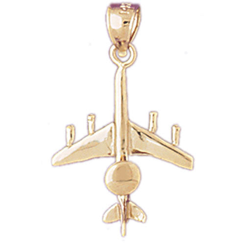 14K GOLD CHARM - MILITARY PLANE #4487