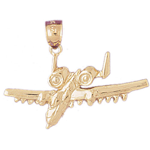 14K GOLD CHARM - MILITARY PLANE #4488