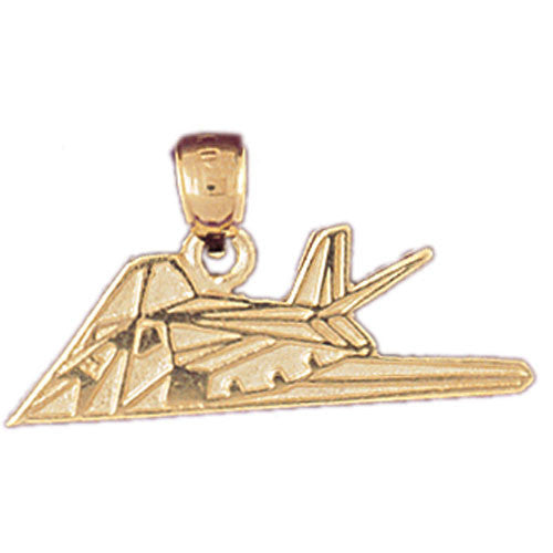 14K GOLD CHARM - MILITARY PLANE #4489