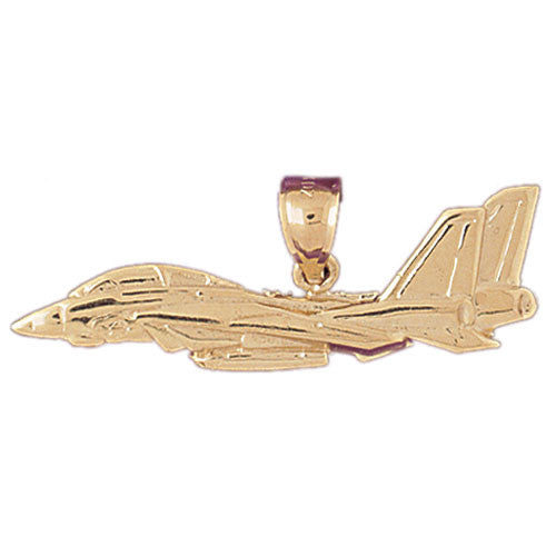 14K GOLD CHARM - MILITARY PLANE #4490