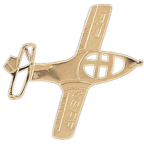 14K GOLD CHARM - MILITARY PLANE #4491