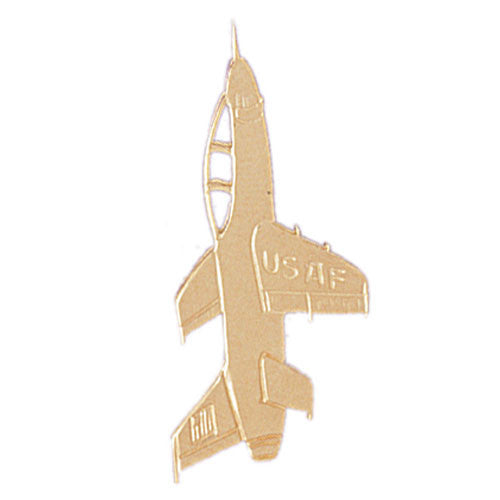 14K GOLD CHARM - MILITARY PLANE #4492