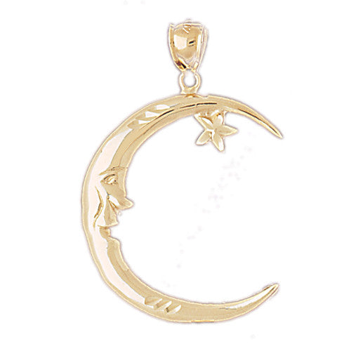 14K GOLD CHARM - MOON AND STAR #5617