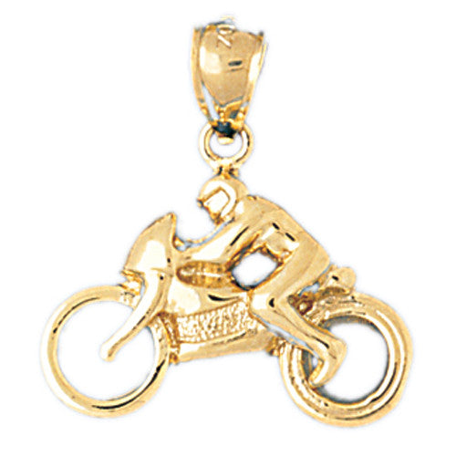 14K GOLD CHARM - MOTORCYCLE SPORT #3644