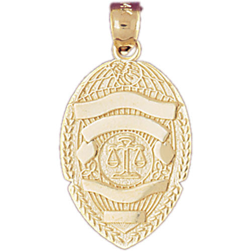 14K GOLD CHARM - POLICE BADGE #4553