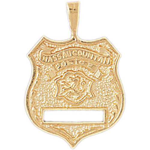 14K GOLD CHARM - POLICE BADGE #4593