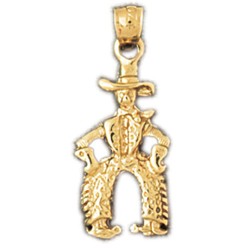 14K GOLD CHARM - RODEO RIDER #1845