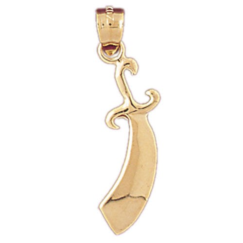 Pirate Cutlass Necklace Jewelry Charm, 14K GOLD  CHARM GIFT- PIRATE SWORD #4838