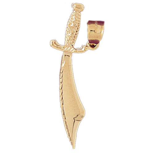 OSMAN 14K GOLD SCIMITAR CHARM SWORD 4840