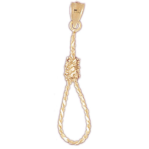 Jewelry Gifts, 14K Gold 3-D Hanging Rope Link Charm #4826