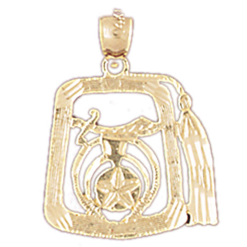 Shriners Fez Sword 14K Gold Charm #4830