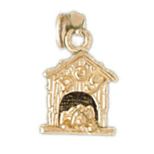 14K GOLD CHARM / PENDENT - DOG HOUSE #2008