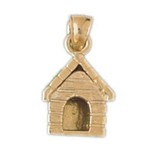 14K GOLD CHARM / PENDENT - DOG HOUSE #2009