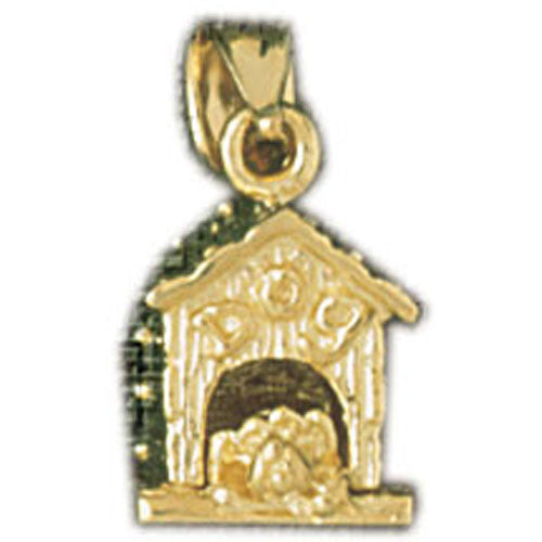 14K GOLD CHARM / PENDENT - DOG HOUSE #2073