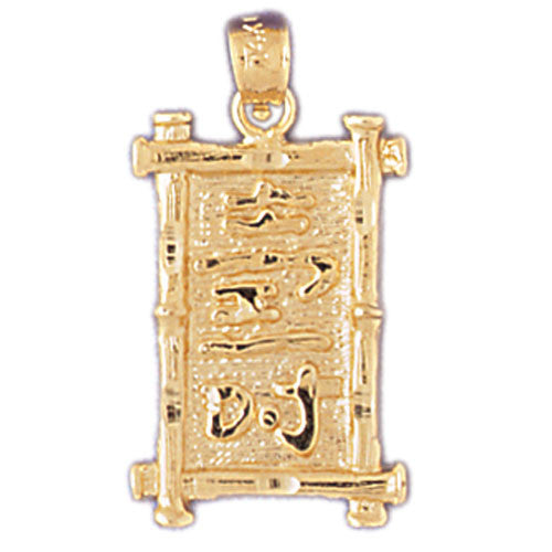 14K GOLD CHINESE ZODIAC CHARM - LONGEVITY #9318