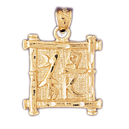 14K GOLD CHINESE ZODIAC CHARM - RICH #9316