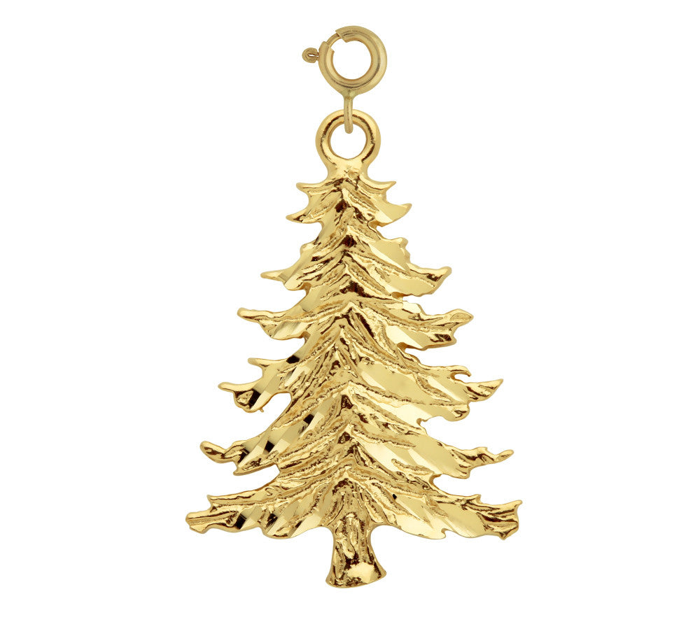 Celtic Christmas Tree Pendant in Gold | Walker Metalsmiths