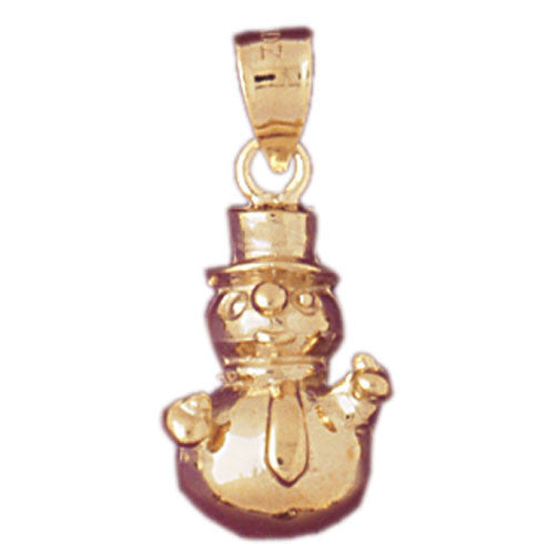 14K GOLD CHRISTMAS CHARM - SNOWMAN #5562