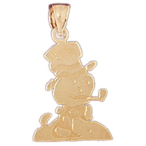14K GOLD CHRISTMAS CHARM - SNOWMAN #5563
