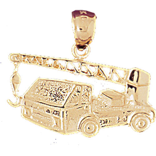 14K GOLD CONSTRUCTION CHARM - CRANE TRUCK # 4310