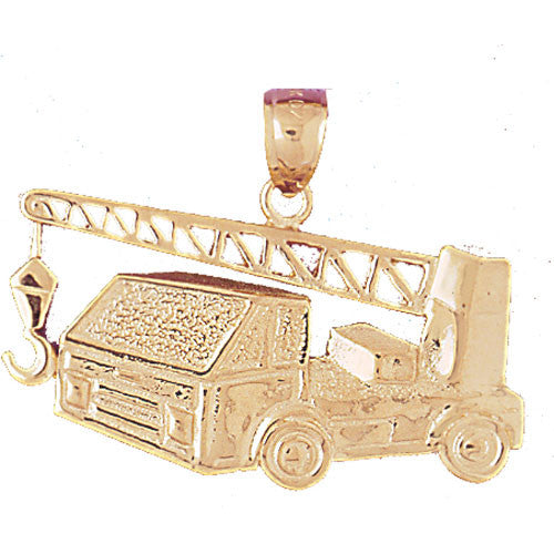 14K GOLD CONSTRUCTION CHARM - CRANE TRUCK # 4311