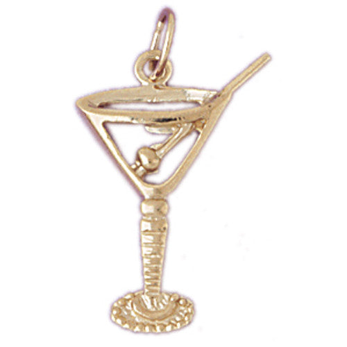 14K GOLD COOKING CHARM - WINE GLASS #6942