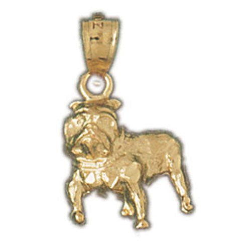 14K GOLD DOG CHARM - BULLDOG #2187