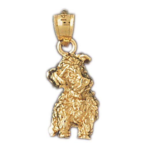 14K GOLD DOG CHARM - POODLE #2181