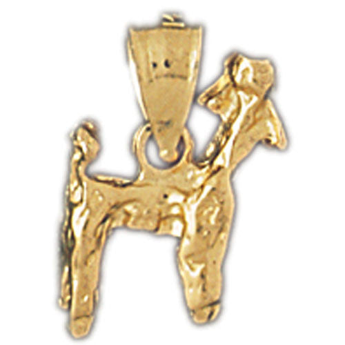 14K GOLD DOG CHARM - POODLE #2183