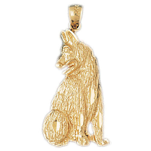 14K GOLD DOG CHARM / PENDANT - BELGIAN SHEPARD #2144