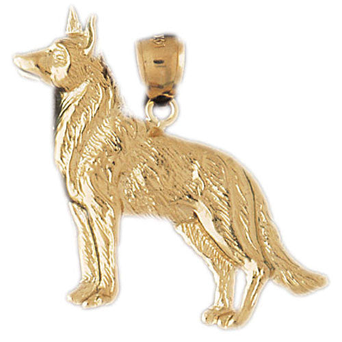 14K GOLD DOG CHARM / PENDANT - GERMAN SHEPARD #2142