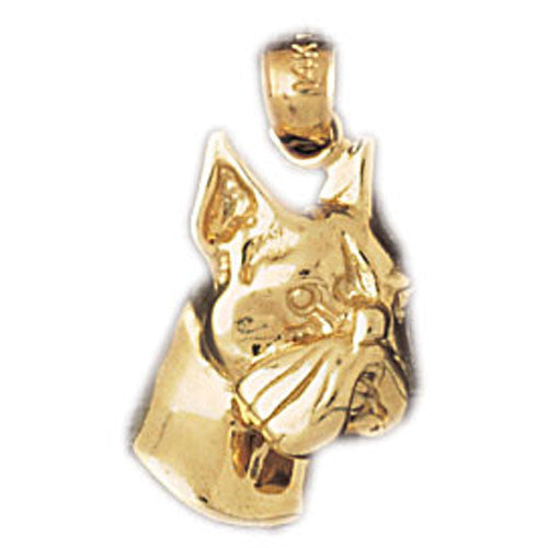 14K GOLD DOG CHARM / PENDANT - GOLD BOXER #2156