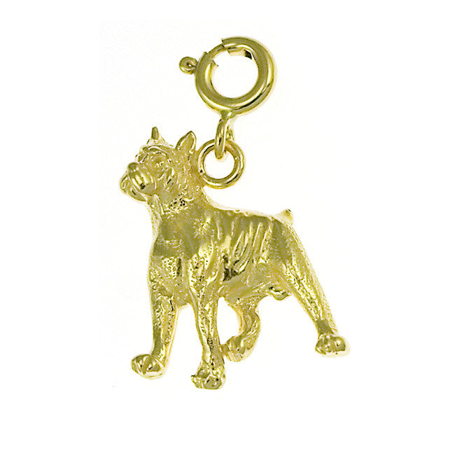 14K GOLD DOG CHARM / PENDANT - GOLD BOXER #2158