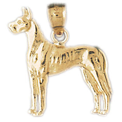 14K GOLD DOG CHARM / PENDANT - GREAT DANE #2148