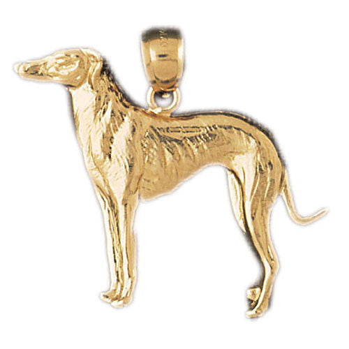 14K GOLD DOG CHARM / PENDANT - GREY HOUND #2153