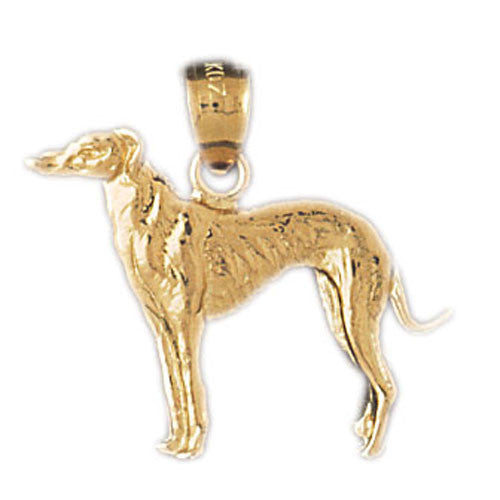 14K GOLD DOG CHARM / PENDANT - GREY HOUND #2154