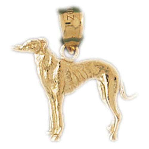 14K GOLD DOG CHARM / PENDANT - GREY HOUND #2155