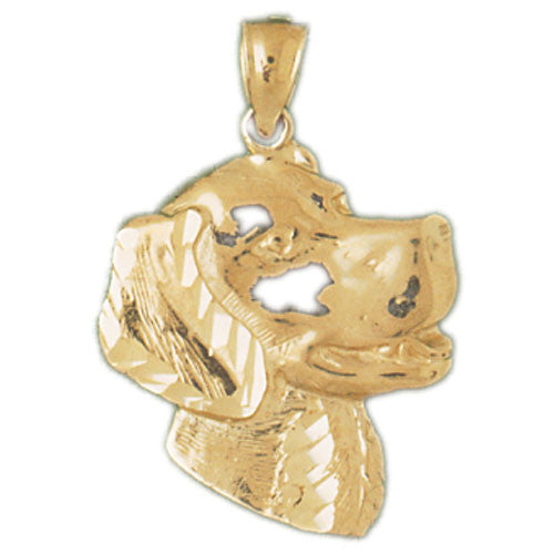 14K GOLD DOG CHARM / PENDANT - LABRADOR HEAD #2118