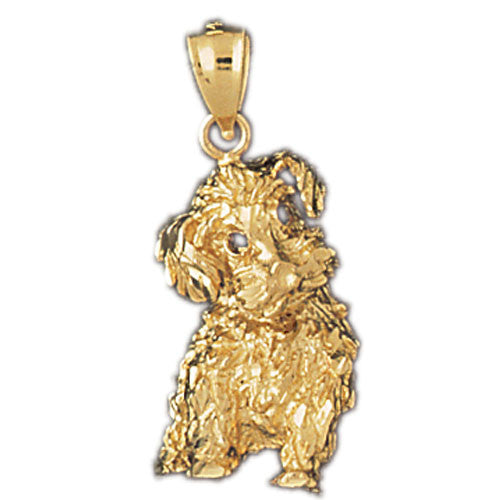 14K GOLD DOG CHARM / PENDANT - POODLE #2180