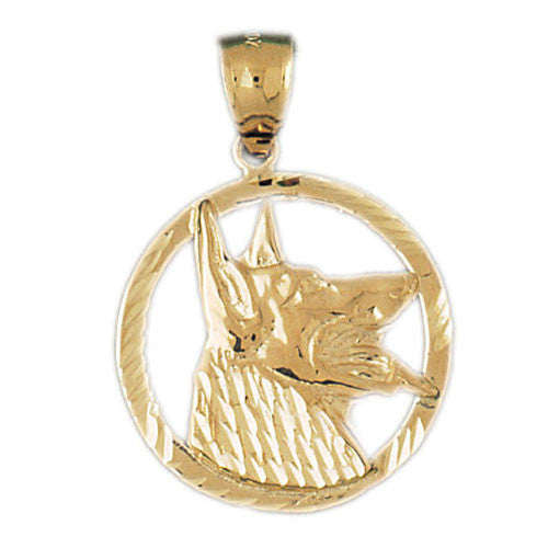 14K GOLD DOG CHARM / PENDANT - SHEPARD #2136