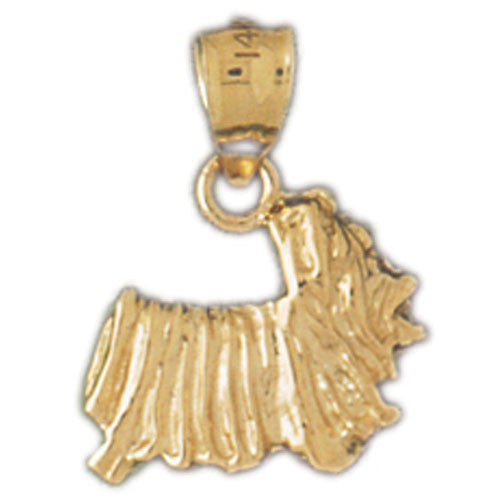 14K GOLD DOG CHARM / PENDANT - SKYE TERRIER #2089