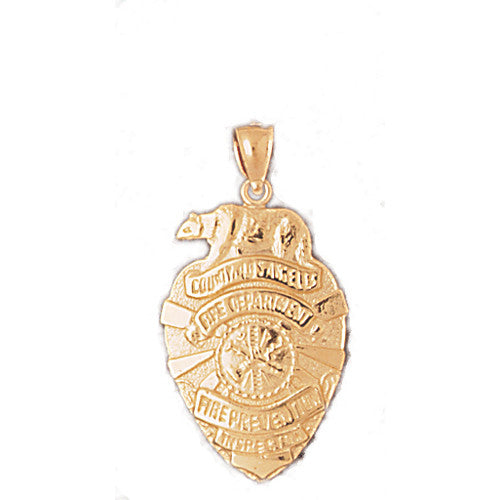 14K GOLD FIRE FIGHTING CHARM - FIRE DEPT. BADGE #4610