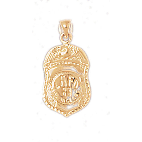 14K GOLD FIRE FIGHTING CHARM - FIRE DEPT. BADGE #4611