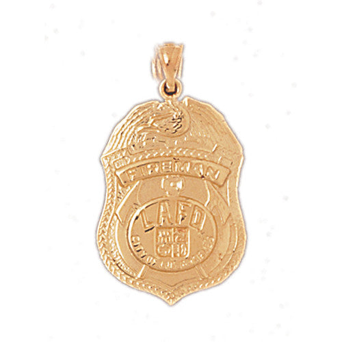 14K GOLD FIRE FIGHTING CHARM - FIRE DEPT. CROSS #4602