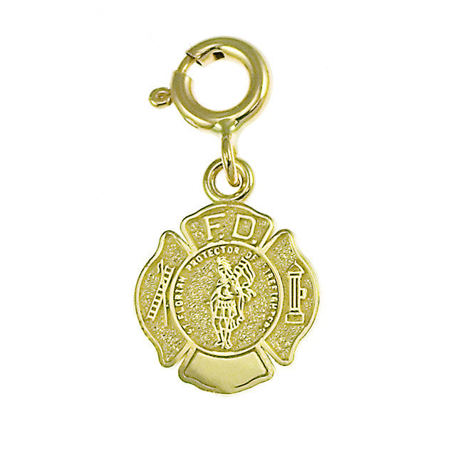 14K GOLD FIRE FIGHTING CHARM - FIRE DEPT. CROSS #4603