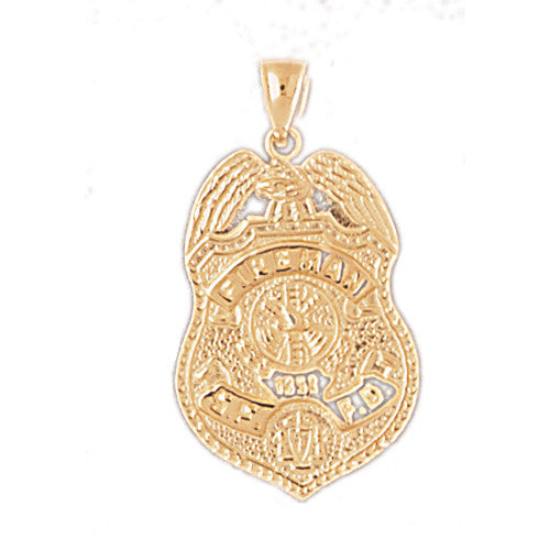 14K GOLD FIRE FIGHTING CHARM - FIRE DEPT. CROSS #4605