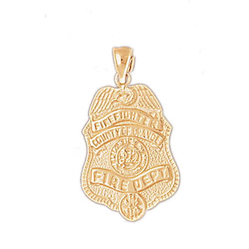 14K GOLD FIRE FIGHTING CHARM - FIRE DEPT. CROSS #4606