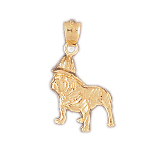 14K GOLD FIRE FIGHTING CHARM - FIREFIGHTER'S DOG #4616